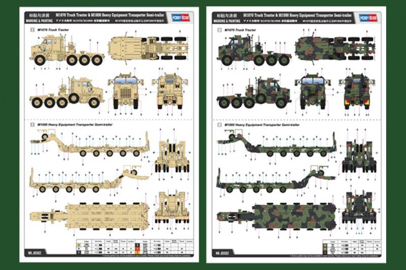 Hobby Boss 85502 Tracteur routier M1070 et semi-remorque HET M1000 (1/35) – image 14