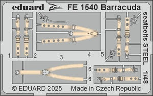 Ceintures de sécurité Eduard FE1540 Barracuda STEEL TRUMPETER 1/48