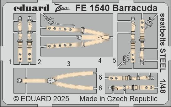 Ceintures de sécurité Eduard FE1540 Barracuda STEEL TRUMPETER 1/48