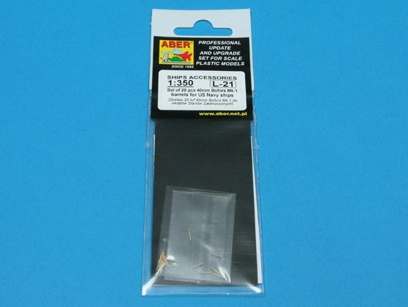 Aber 350L-21 Ensemble de 20 canons Bofors Mk.1 de 40 mm pour navires de l&amp;#39;US Navy (1/350)  – image 6