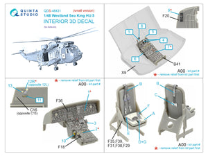 Intérieur imprimé en 3D et coloré sur papier décalcomanie Quinta Studio QDS-48431 Westland Sea King HU.5 (Airfix) (Petite version) 1/48 – Bild 2