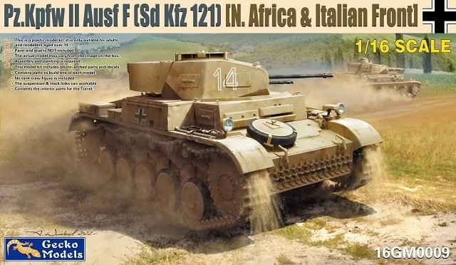 Modèles Gecko 16GM0009 Pz.kpfw II (Sd.Kfz. 121) Ausf. F (Afrique du Nord &amp; Front Italien) 1/16