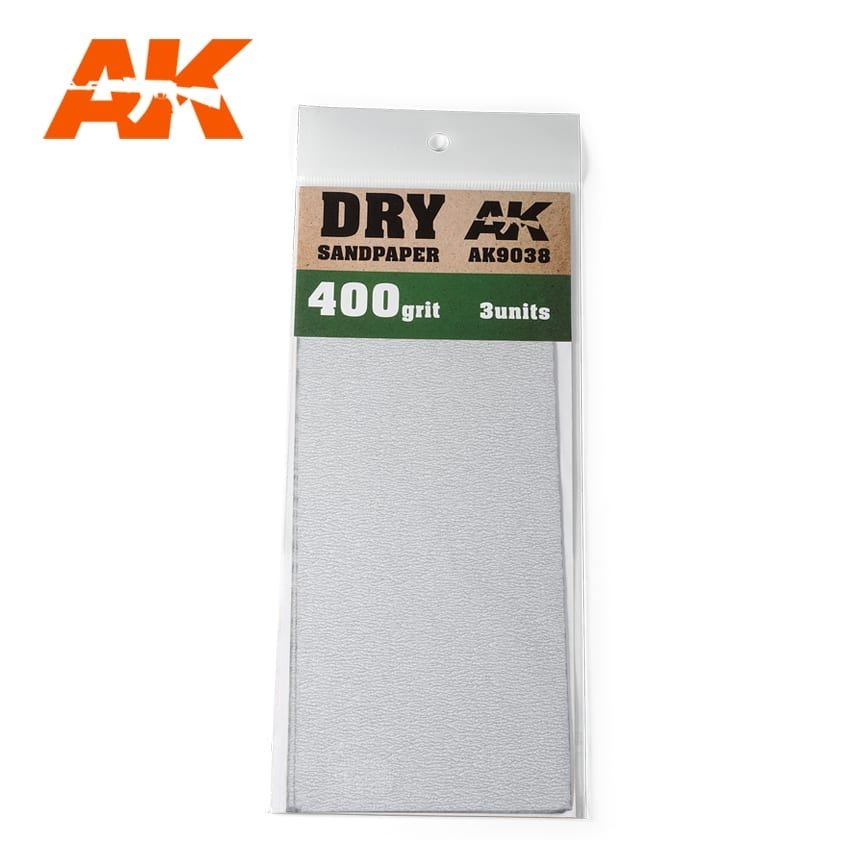Papier de verre sec AK Interactive AK9038, grain 400