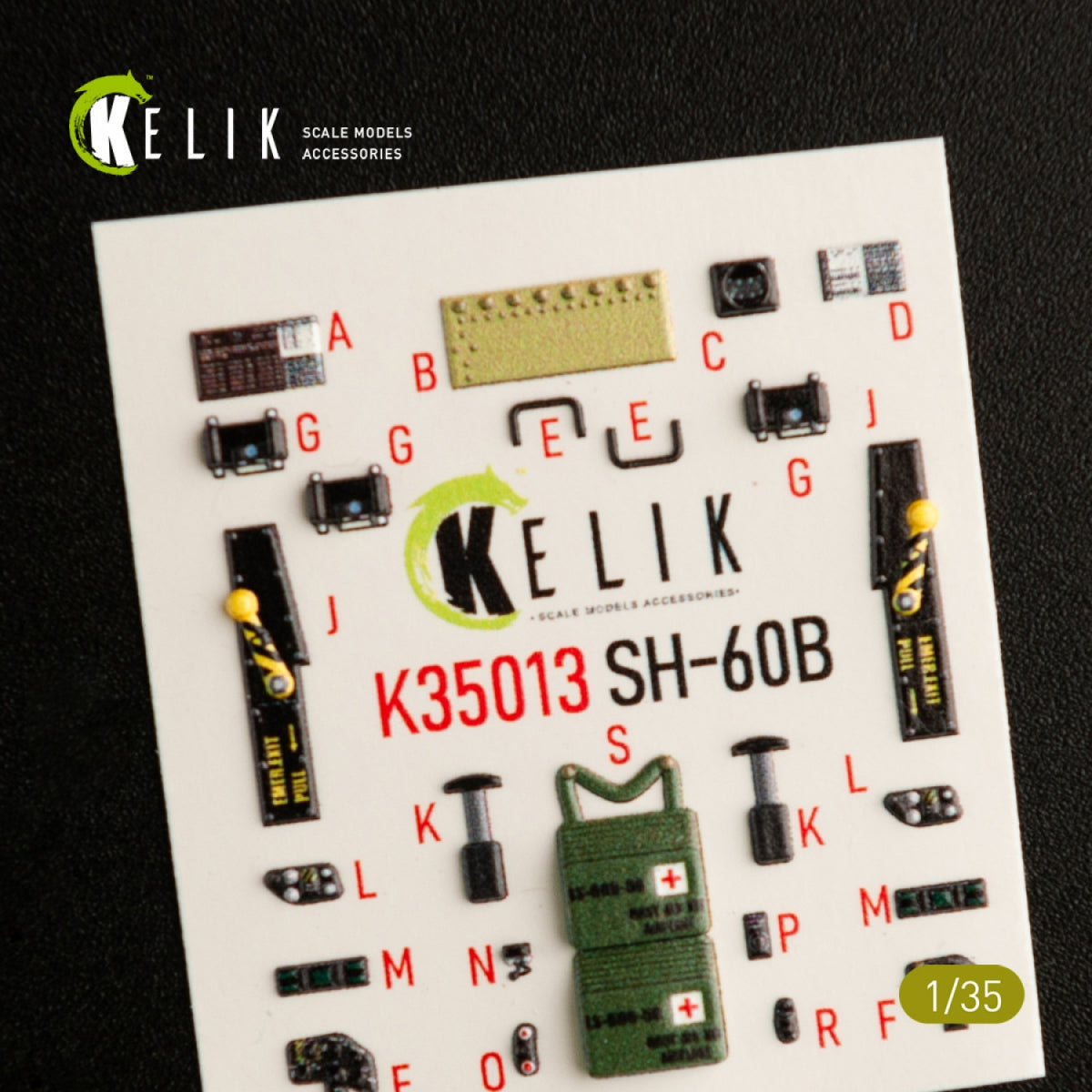 KELIK K35013 Décalcomanies 3D intérieures SH-60B pour maquette Kitty Hawk 1/35  – Bild 3