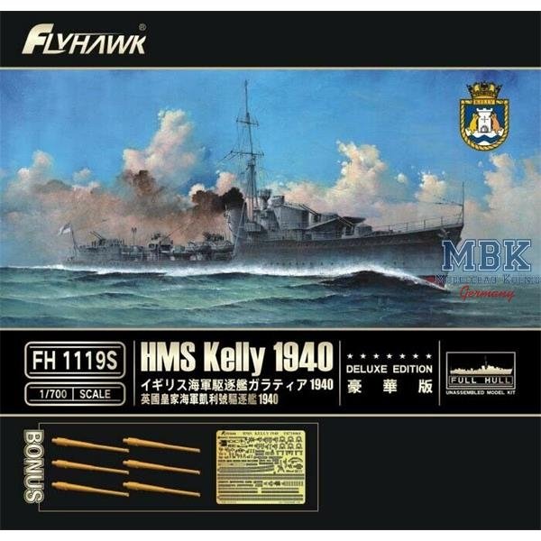 Maquette FlyHawk FH1119S HMS Kelly 1940 Édition Deluxe 1/700