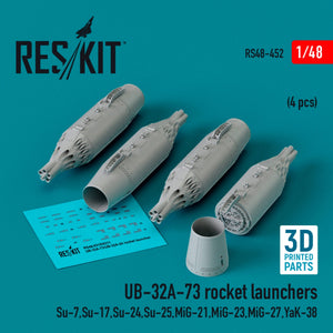 Lance-roquettes RESKIT RS48-0452 UB-32A-73 (4 pièces) (Impression 3D) 1/48