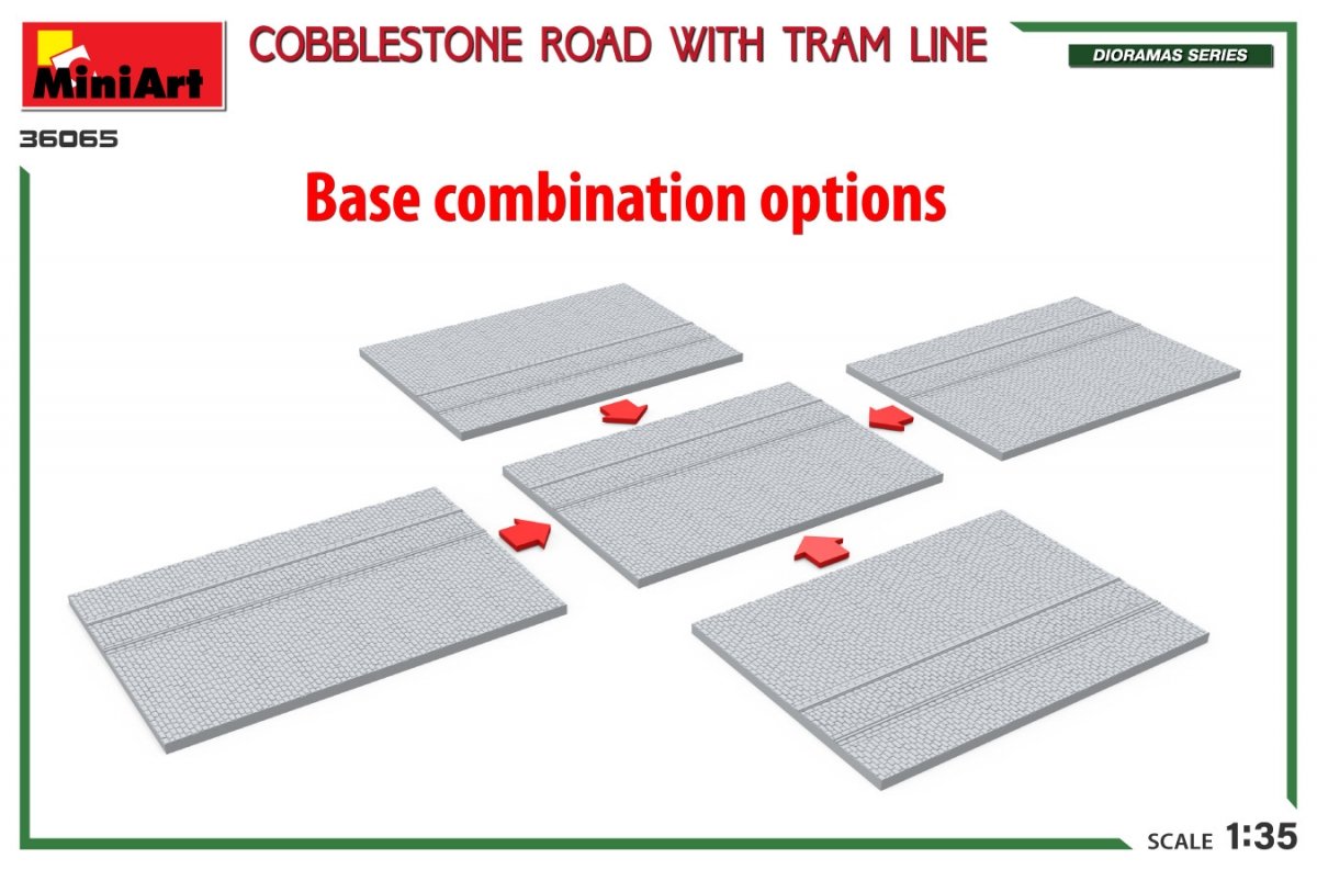 Miniart 36065 ROUTE PAVÉE AVEC LIGNE DE TRAMWAY 1/35 – imagen 4