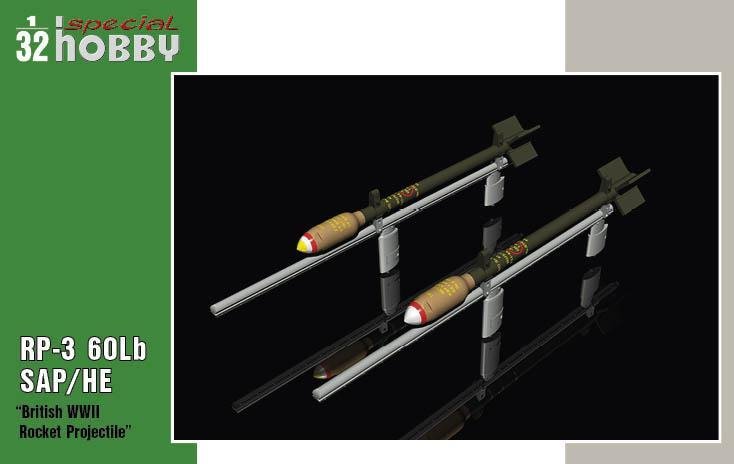 Special Hobby 32075 RP-3 Roquettes SAP 60 lb britanniques de la Seconde Guerre mondiale 1/32