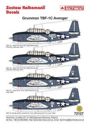 Techmod 72127 - Grumman TBF-1C Avenger 1/72 – zdjęcie 2
