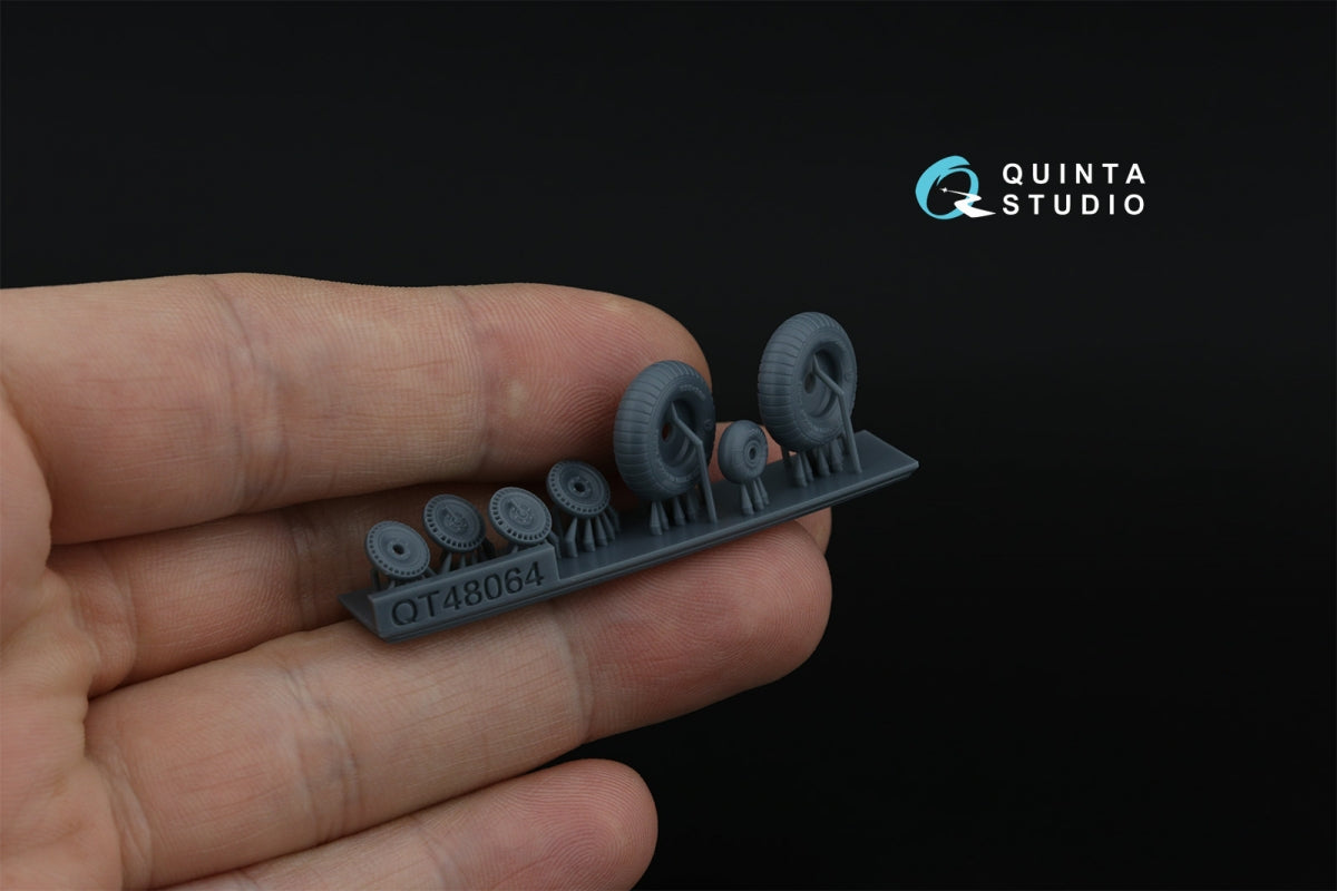 Quinta Studio QT48064 LaGG-3, MiG-3, La-5/La-7/La-9, Yak-7/Yak-9, I-185/250 Roues (bande de roulement radiale) (tous les kits) 1/48 – image 3