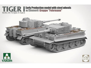 Takom 2202 Tiger I Sd.Kfz.181 Pz.Kpfw.VI Ausf.E - Modèle de première production avec roues en acier et Zimmerit, Gruppe &amp;#39;Fehrmann&amp;#39; 1/35 – image 2