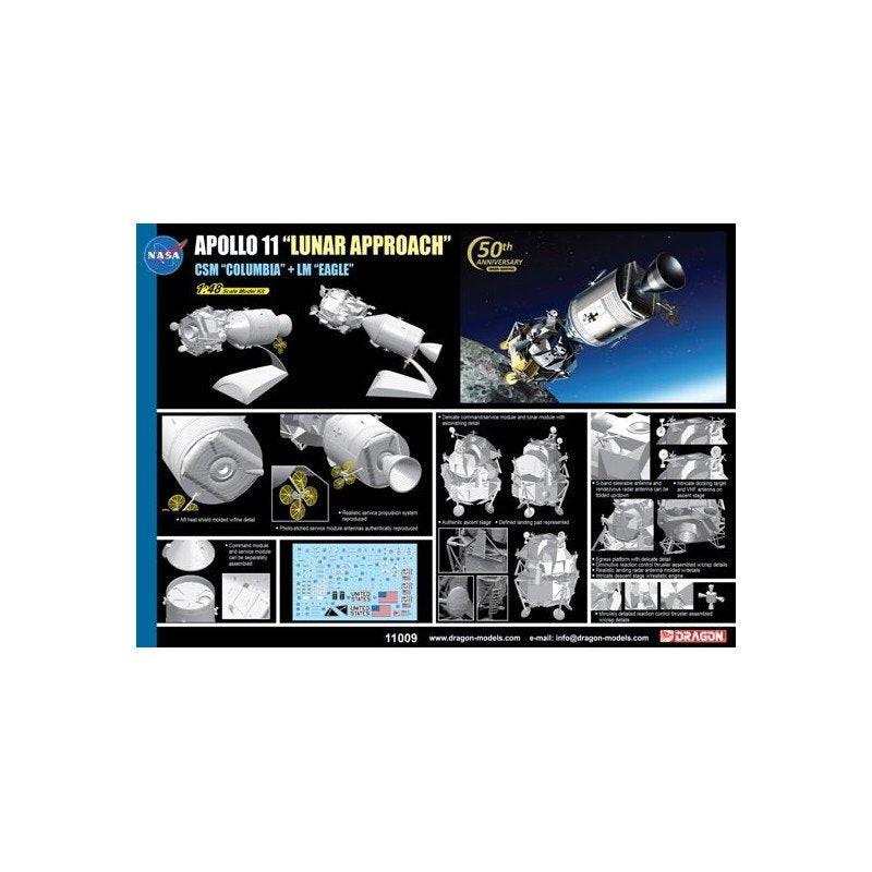 Dragon 11009 APOLLO 11 « APPROCHE LUNAIRE » CSM « COLUMBIA » + LM « EAGLE » 1/48 – imagen 2