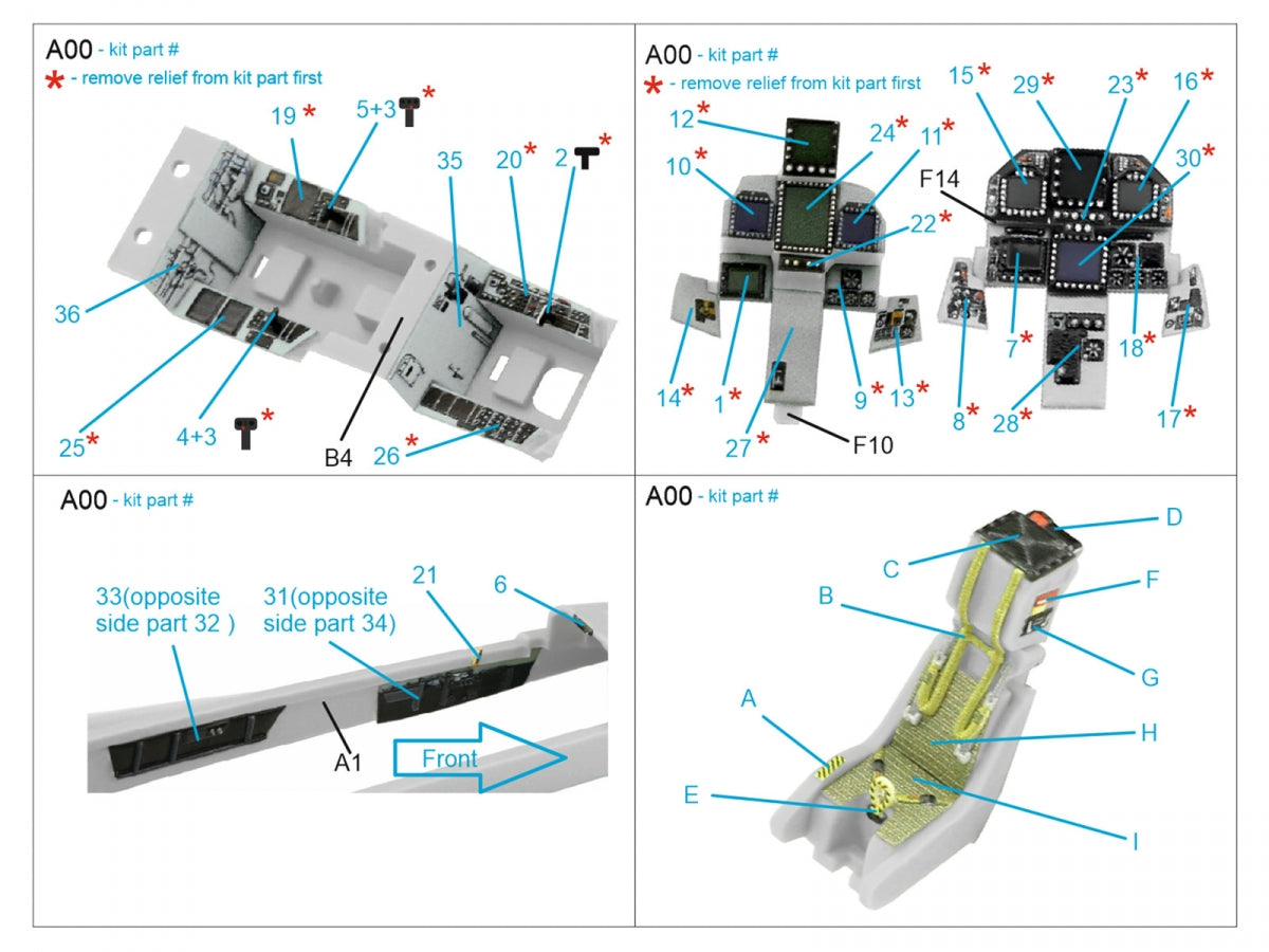 Intérieur imprimé en 3D et coloré sur papier décalcomanie (Academy) Quinta Studio QD72075 F/A-18F Late, E/A-18G  – immagine 2