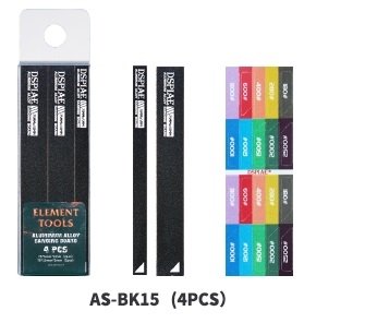 DSPIAE AS-BK15 PLAQUE DE PONÇAGE EN ALLIAGE D'ALUMINIUM NOIRE 4 PIÈCES / Tampon de ponçage en aluminium