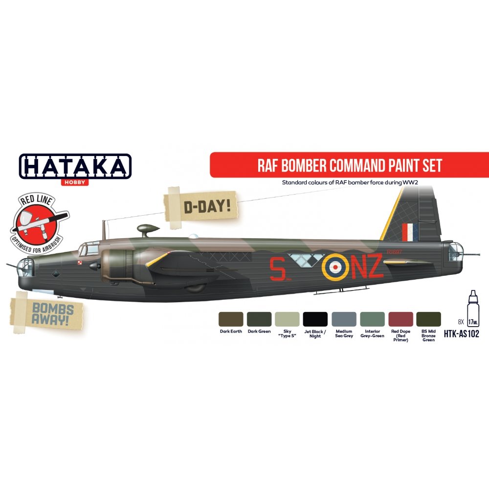Ensemble de peinture Hataka HTK-AS102 RAF Bomber Command (8x17ml) – Bild 2