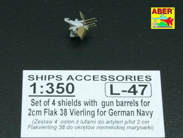 Aber 350L-47 Ensemble de 16 canons de 2 cm pour Flakvierling 38 allemand avec boucliers (1/350) – Bild 3