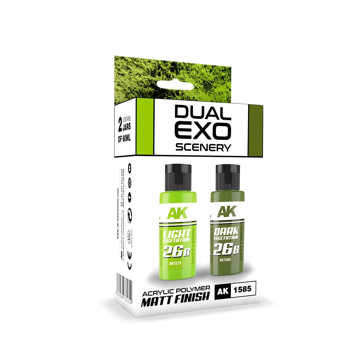AK Interactive AK1585 DUAL EXO SCENERY SET 26 – 26A VÉGÉTATION CLAIRE &amp;amp; 26B VÉGÉTATION FONCÉE