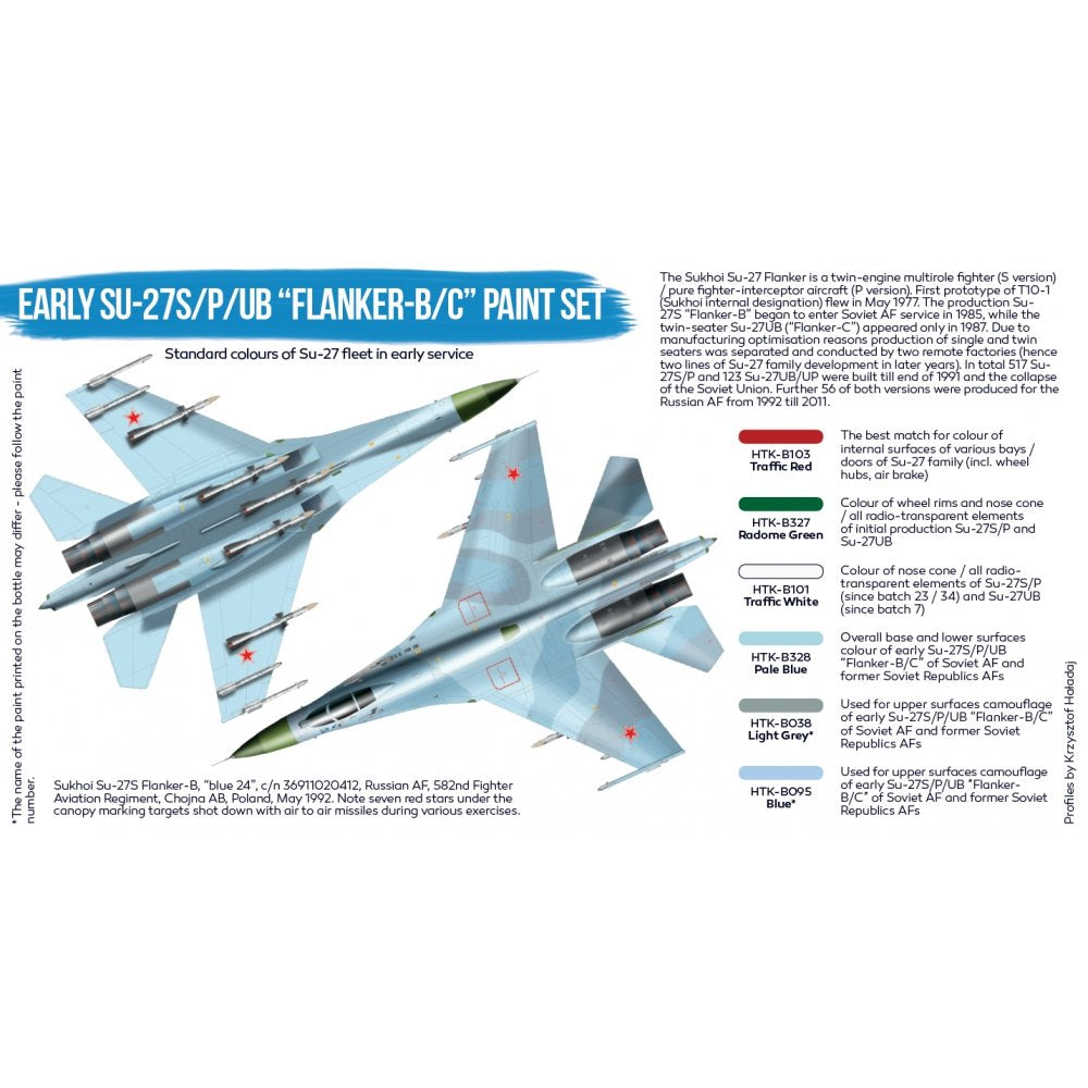 Kit de peinture Hataka HTK-BS104 Early Su-27S/P/UB « Flanker-B/C » (6 x 17 ml)  – image 2