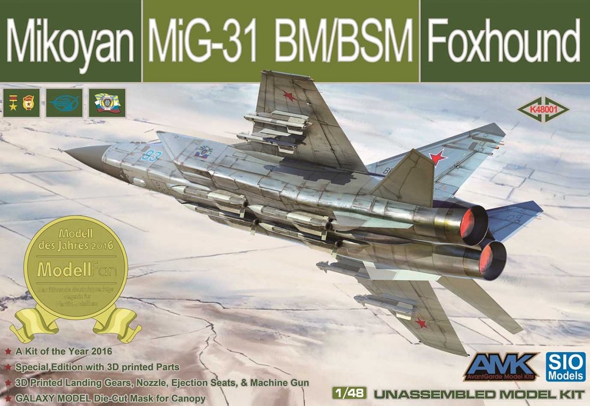 Maquette SIO K48001 Mikoyan MiG-31 BM/BSM Foxhound 1/48