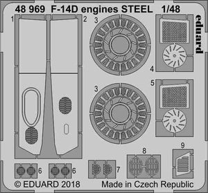 Moteurs Eduard 48969 F-14D ACIER TAMIYA 1/48
