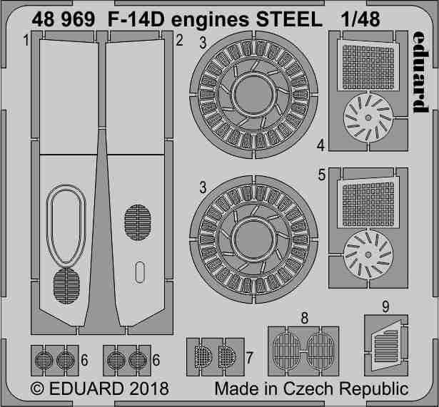 Moteurs Eduard 48969 F-14D ACIER TAMIYA 1/48