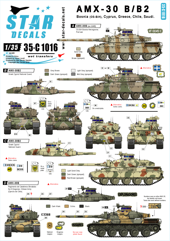 Star Decals 35-C1016 International AMX-30 B et B2 1/35