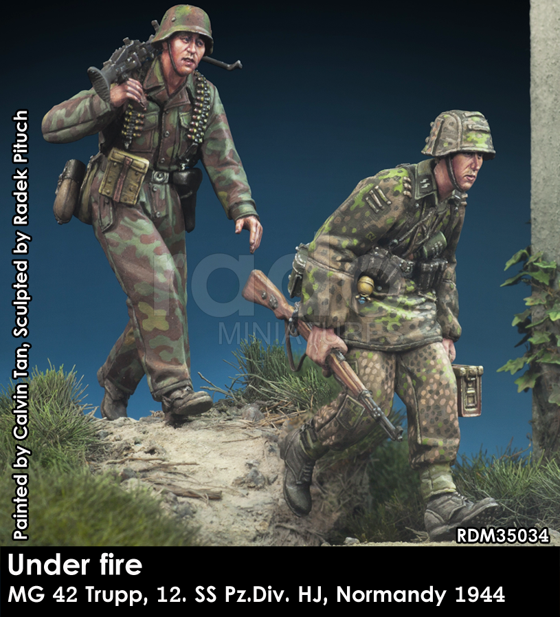 RADO Miniatures RDM35034 Sous le feu ennemi. Équipe W-SS MG 42, 12e SS-Pz.Div. HJ, Normandie 1944, échelle 1/35  – Bild 2