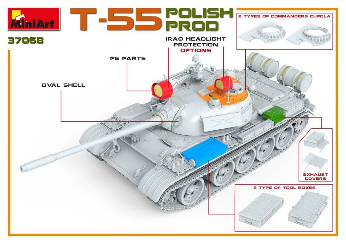 MiniArt 37068 T-55 PRODUCTION POLONAISE 1/35 – immagine 11