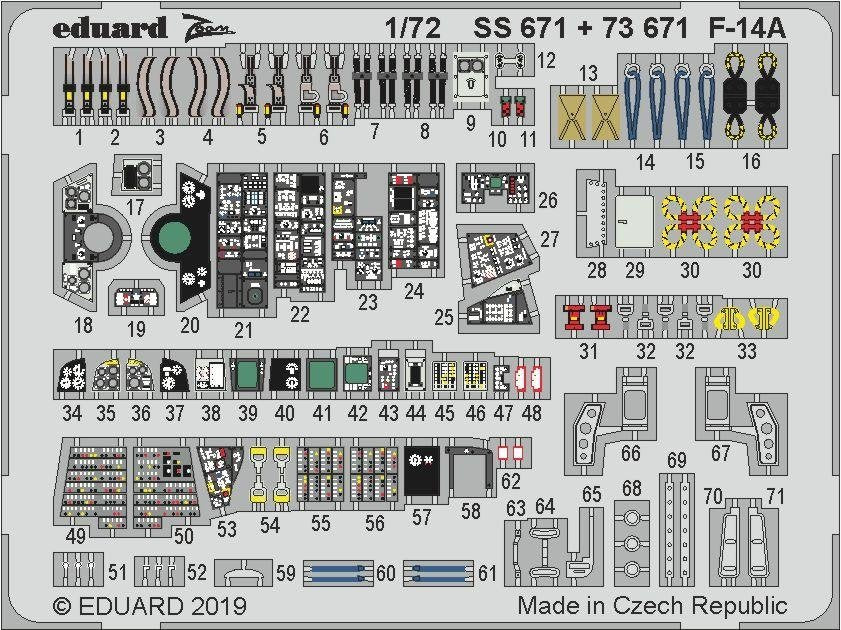 Intérieur du F-14A Eduard 73671, échelle 1/72, Hobby Boss – image 2