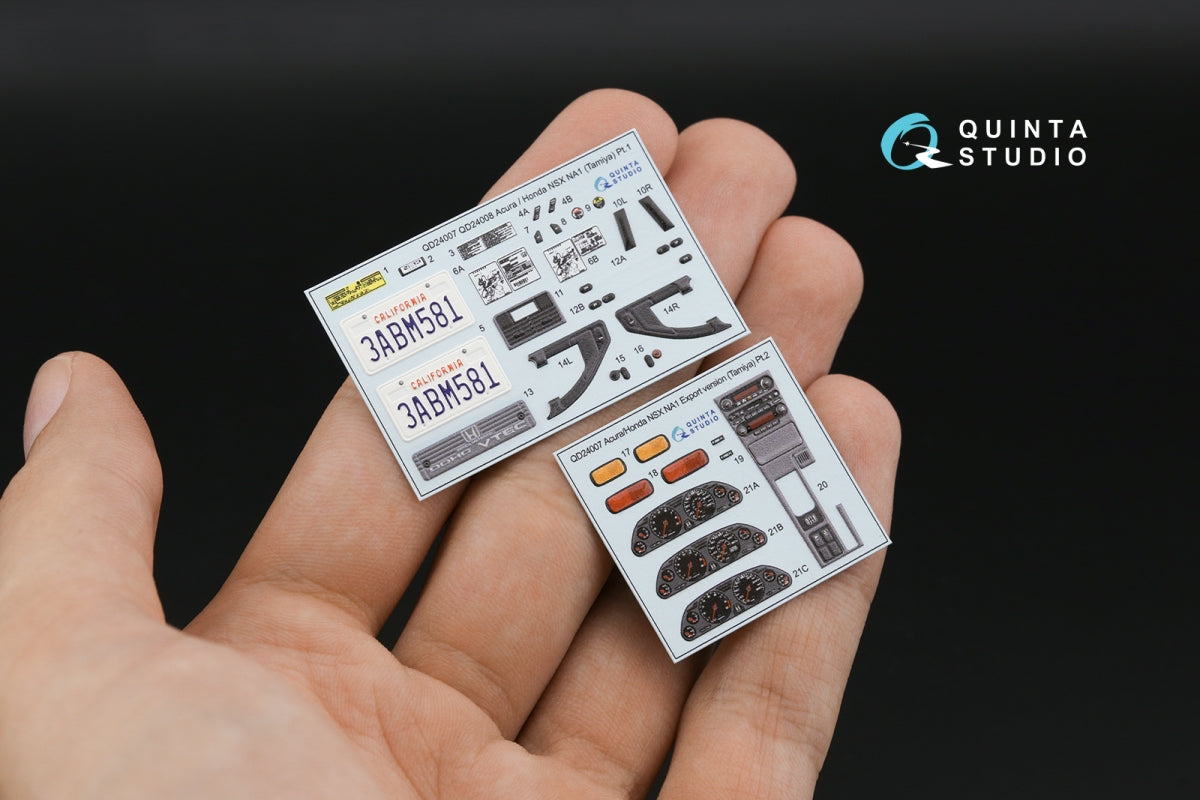 Quinta Studio QD24007 Acura-Honda NSX NA1 Export version 3D-Printed &amp;amp; coloured Interior on decal paper (Tamiya) 1/24 – zdjęcie 4