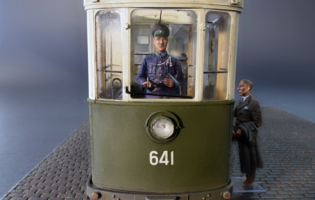 Miniart 38009 European Tramcar - Straßenbahn-Triebwagen 641 w/crew &amp;amp; passengers 1/35 – zdjęcie 6