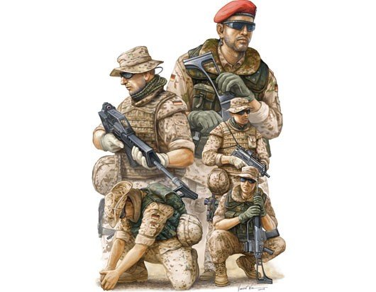 Trumpeter 00421 Soldats allemands modernes de l'ISAF en Afghanistan (1/35)