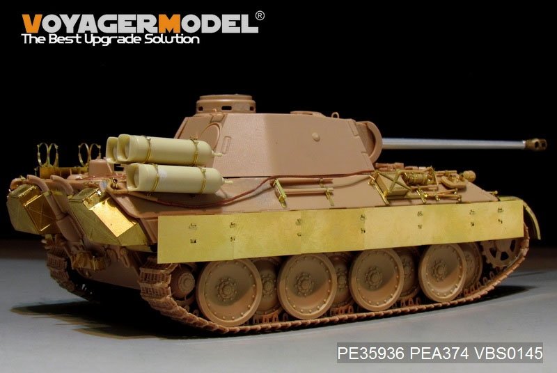 Maquette Voyager PE35936 Panther D allemand de la Seconde Guerre mondiale avec réservoirs de carburant « Stadtgas » (de base pour MENG TS-038 au 1/35) – Bild 4