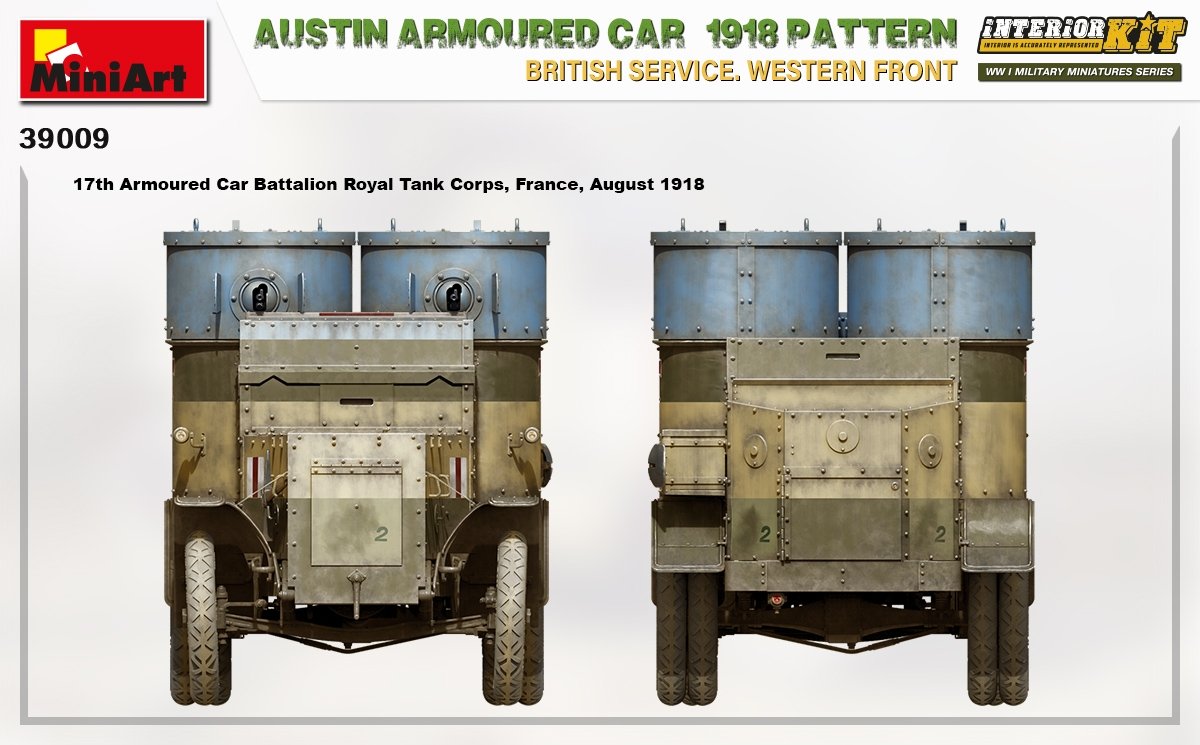 Miniart 39009 Voiture blindée Austin modèle 1918. Service britannique. Front de l&amp;#39;Ouest. Maquette intérieure 1/35 – immagine 14