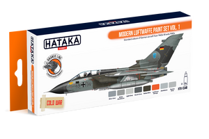 Coffret de peinture Hataka HTK-CS48 Luftwaffe moderne, volume 1, 8 x 17 ml