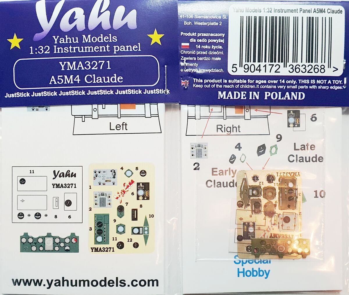 Yahu YMA3271 A5M4 Claude (Vert Mitsubishi) Special Hobby 1/32