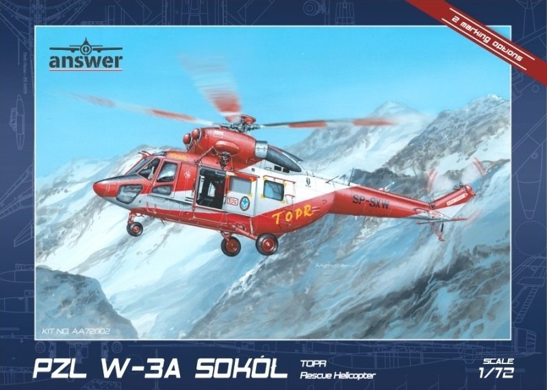 Réponse AA72002 PZL W-3A Sokół TOPR Hélicoptère de sauvetage 1/72