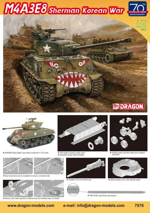 Dragon 7570 M4A3E8 Sherman Guerre de Corée 1/72