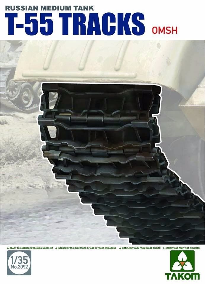 Takom 2092 Chenilles du char moyen russe T-55 OMSH 1/35