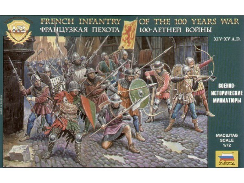 Zvezda 8053 Infanterie française de la guerre de Cent Ans, échelle 1/72