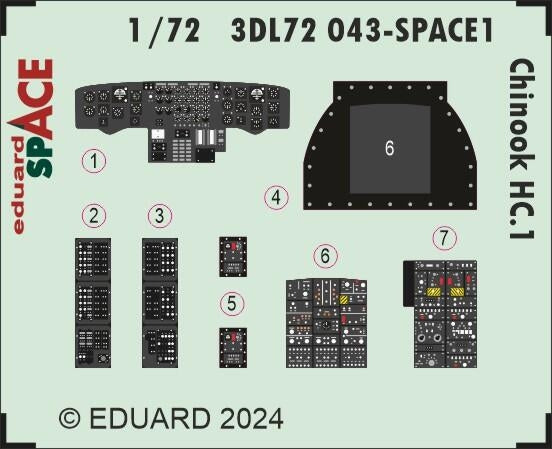 Eduard 3DL72043 Chinook HC.1 SPACE AIRFIX 1/72 – immagine 2