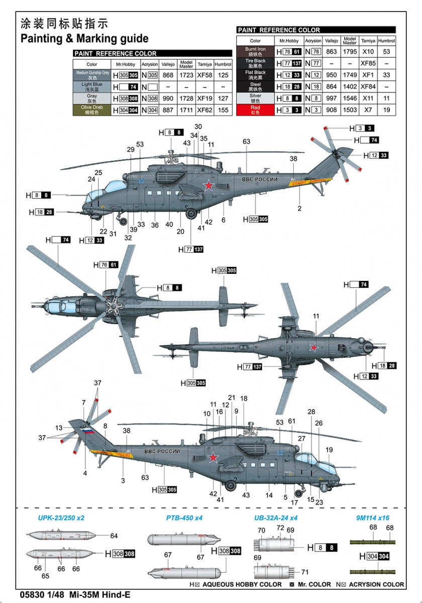 Trumpeter 05830 Mi-35M Hind-E 1/48 – Bild 4