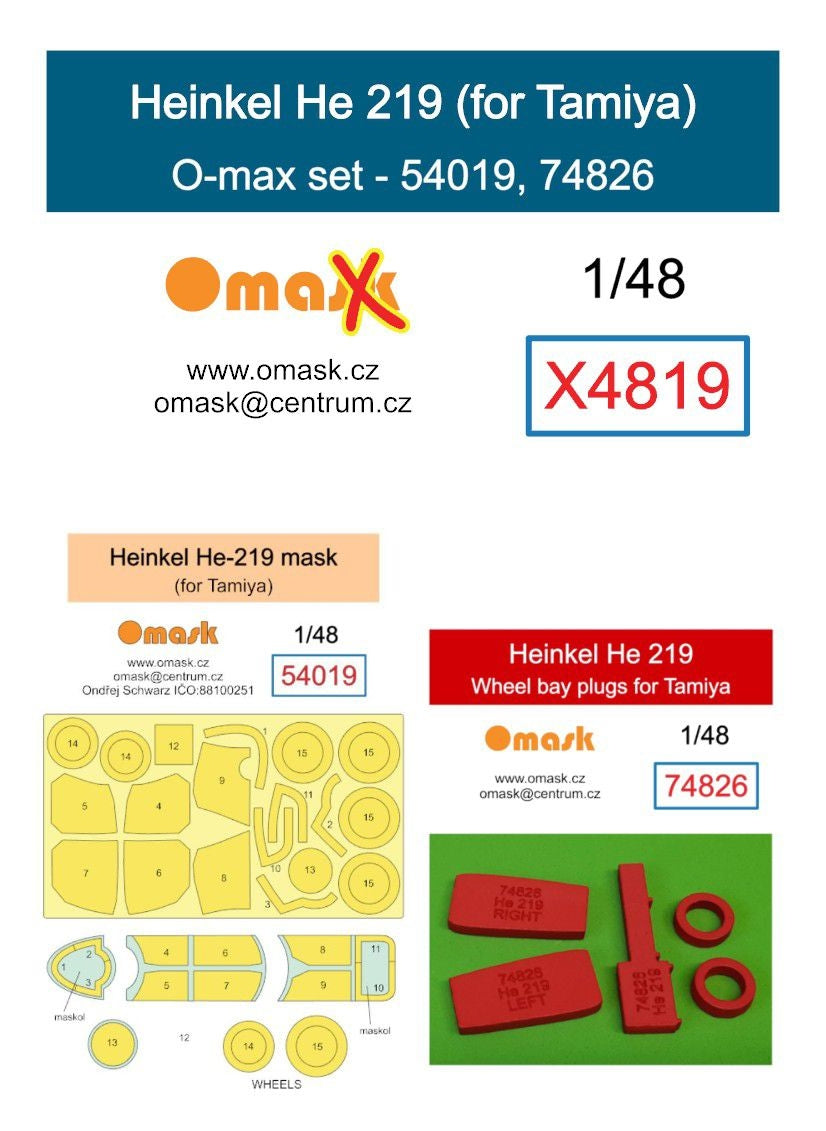 Kit Omask X4819 Heinkel He-219 O-max pour Tamiya 1/48