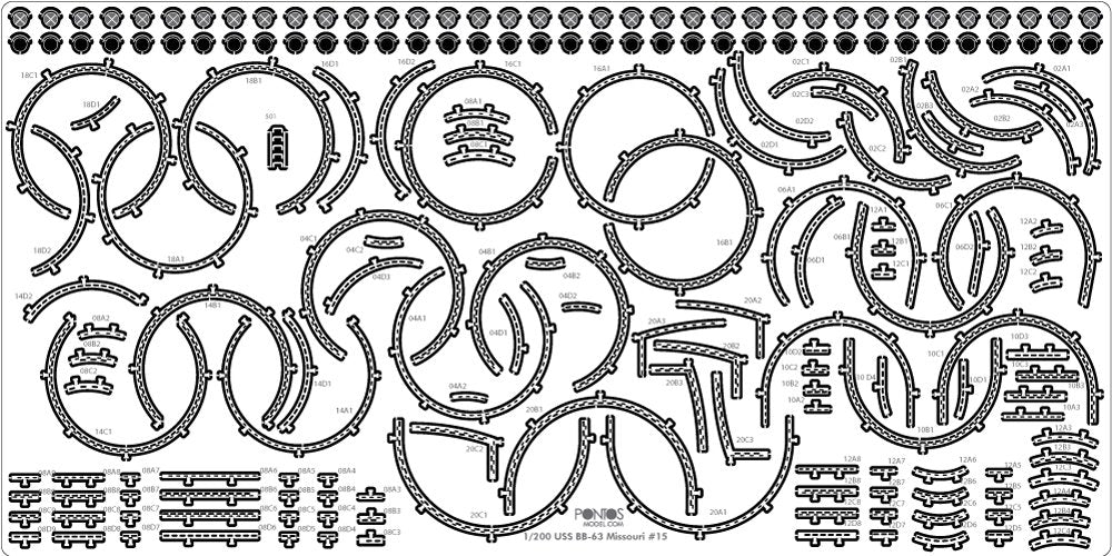 Pontos 23002F1 USS BB-63 Missouri 1945 Kit de détails (Pont en bois teinté teck) (1/200) – image 19