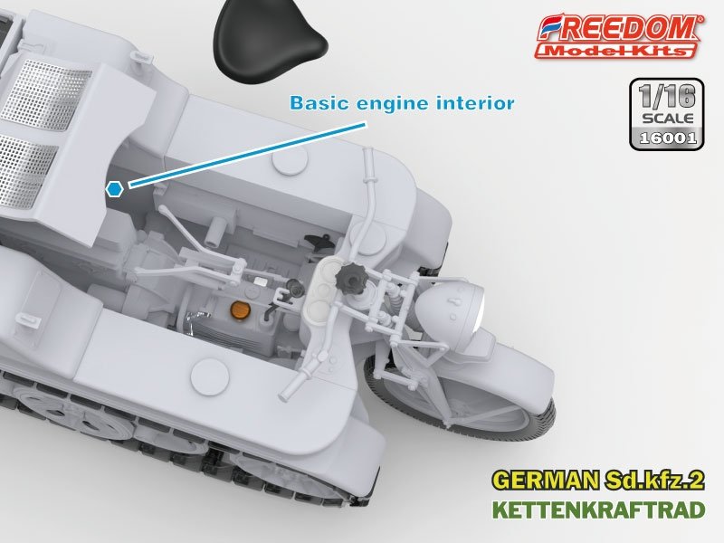 Liberté 16001 Sd.Kfz. 2 Kettenkraftrad Type HK 101 1/16 – Bild 5