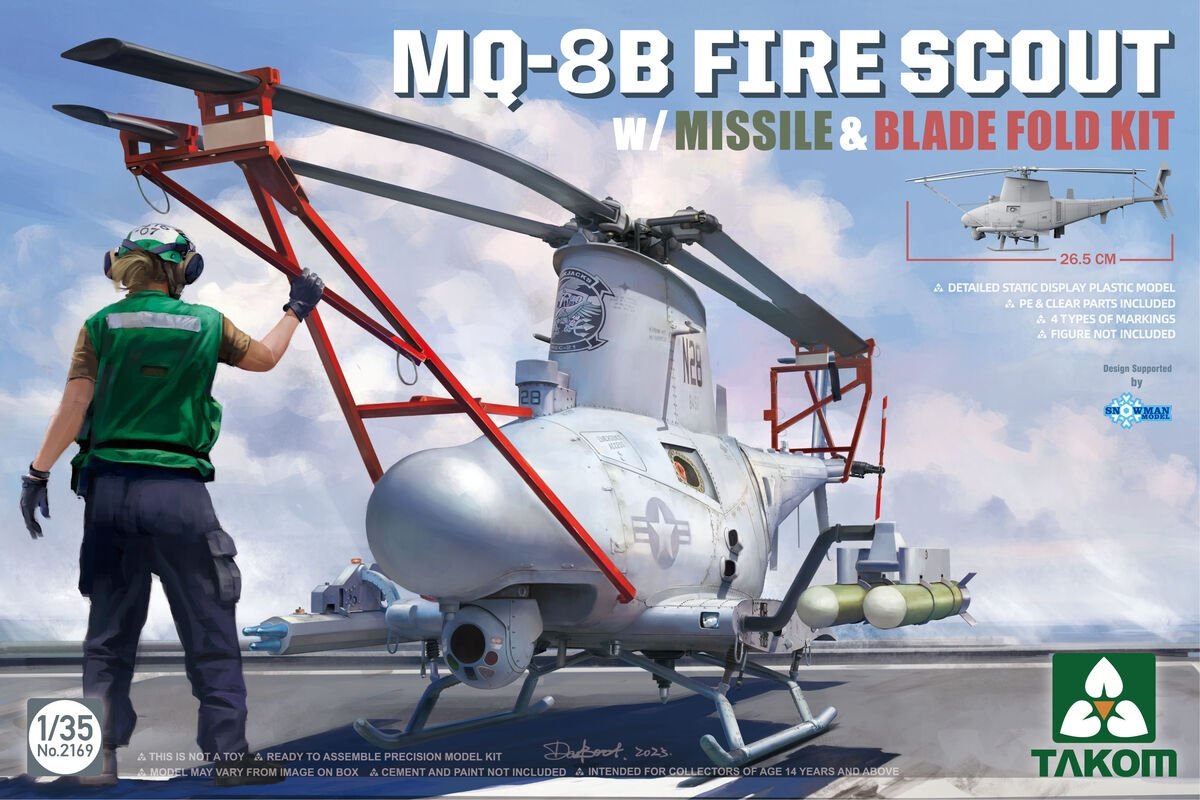 Takom 2169 MQ-8B FIRE SCOUT avec missile et kit de pliage de lame 1/35