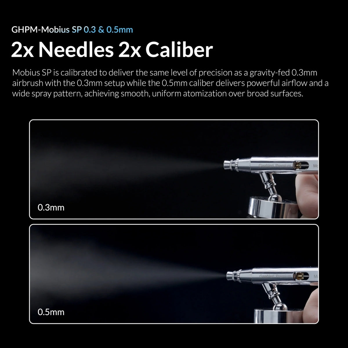 Gaahleri 43004 Premium Series GHPM-Mobius SP 0,3 &amp; 0,5 mm Airbrush