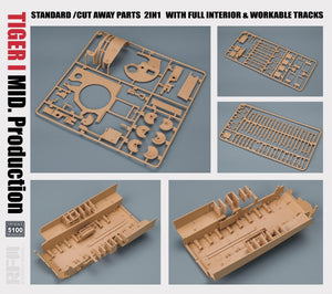 Rye Field Modèle 5100 TIGER I MID. Production STANDARD/PIÈCES À COUPER 2 EN 1 AVEC INTÉRIEUR COMPLET ET CHENILLES FONCTIONNELLES 1/35 – image 4
