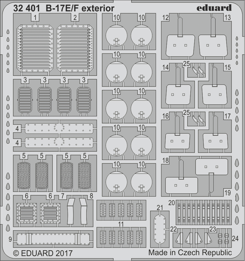 Eduard 32401 B-17E/F extérieur 1/32 HK MODELS