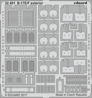 Eduard 32401 B-17E/F extérieur 1/32 HK MODELS